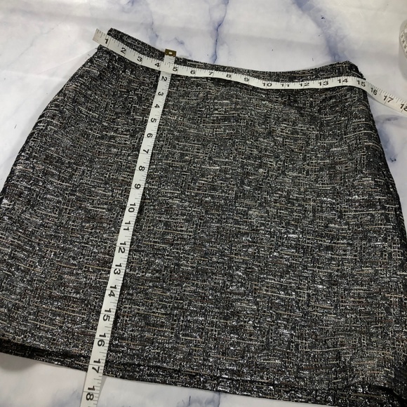 Banana Republic Metallic Silver Brown Tweed Skirt - Picture 6 of 8
